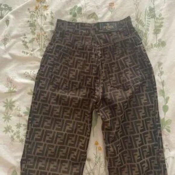 Authentic Fendi Zucca Printed Pants Trousers Jeans - Picture 6 of 8